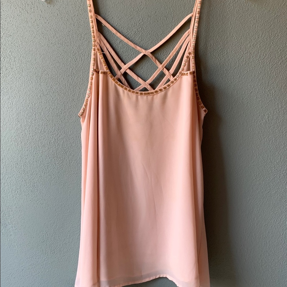 Light Pink Top with Gold Accents